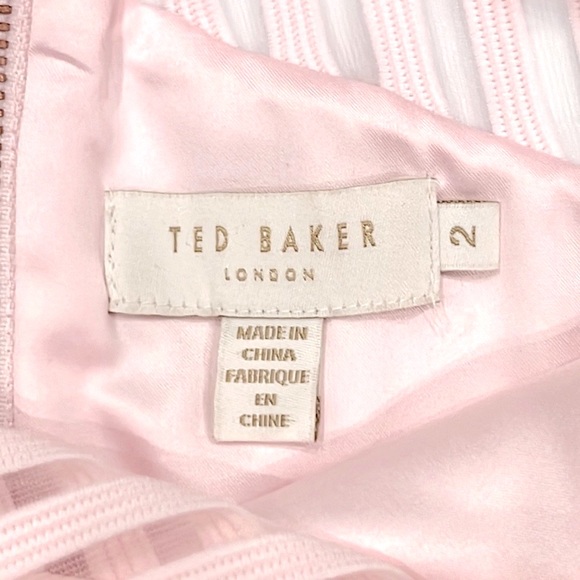 Ted Baker Eleese Mesh Detail Skater Baby Pink Dress - Picture 5 of 10